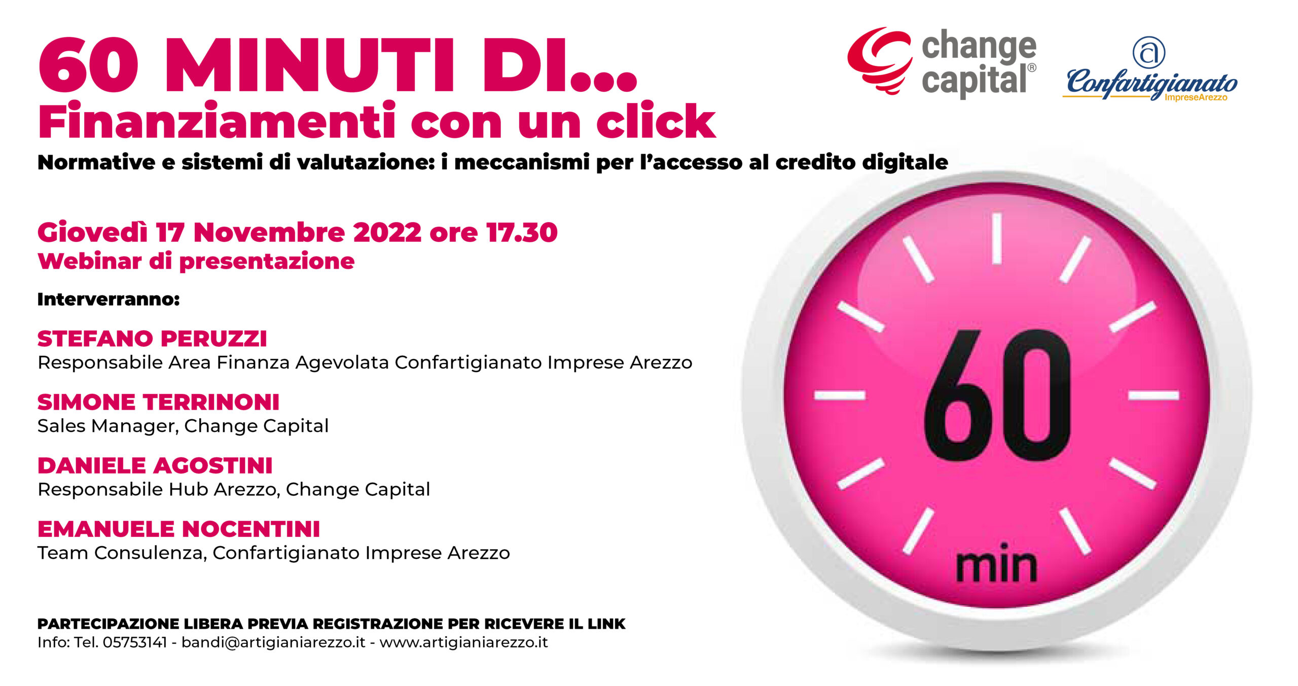 60 Minuti di Finanziamenti con un click. Webinar sui meccanismi