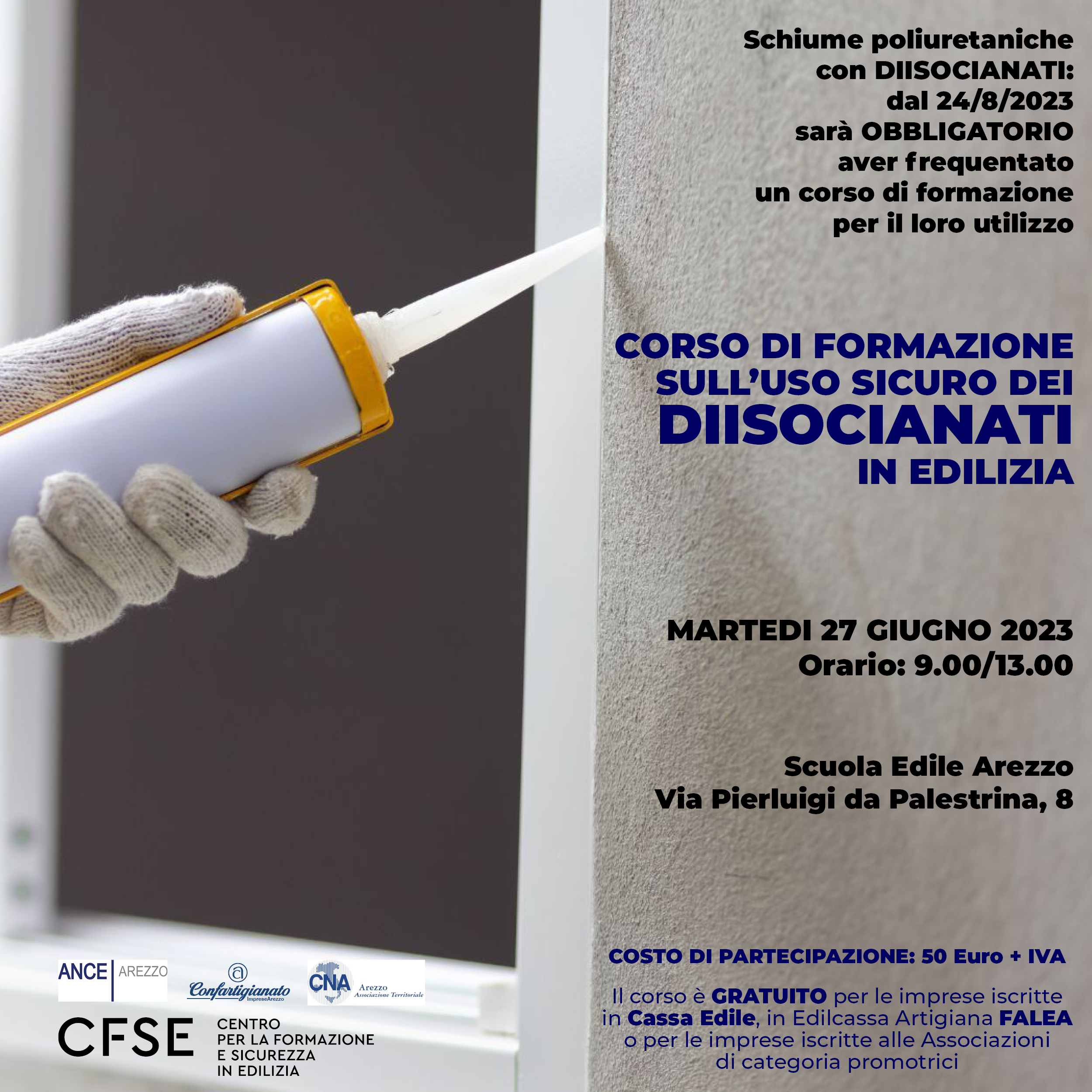 Corso di formazione sull uso sicuro dei Diisocianati in edilizia