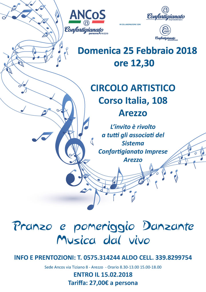 Pranzo e pomeriggio danzante con musica dal vivo